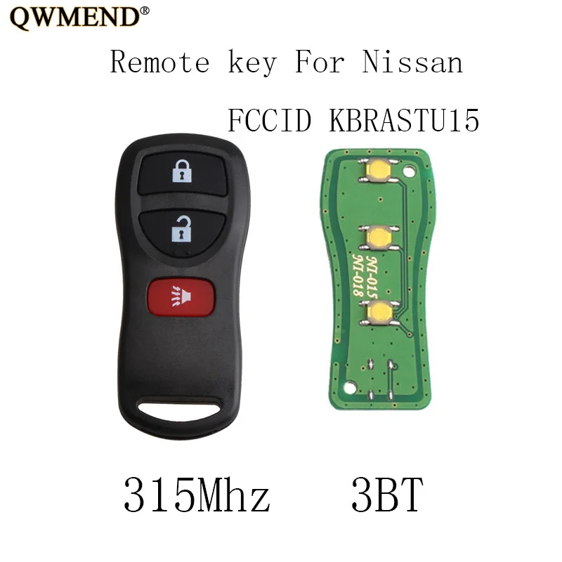 QWMEND 3BT 315 МГц дистанционный брелок DIY для Nissan Armada Frontier Murano Pathfinder Quest Titan Xterra 2002-2007
