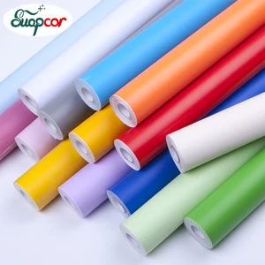 Самоклеящиеся матовые однотонные украшения для комнаты, 0,4 х2 м, обои для спальни, обои для шкафа, настольной мебели, водонепроницаемые наклейки