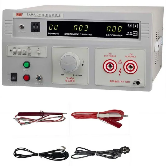 110 В RK2672CM 5KV(AC/DC) 500VA выдерживаемый тестер высокого напряжения выдерживания