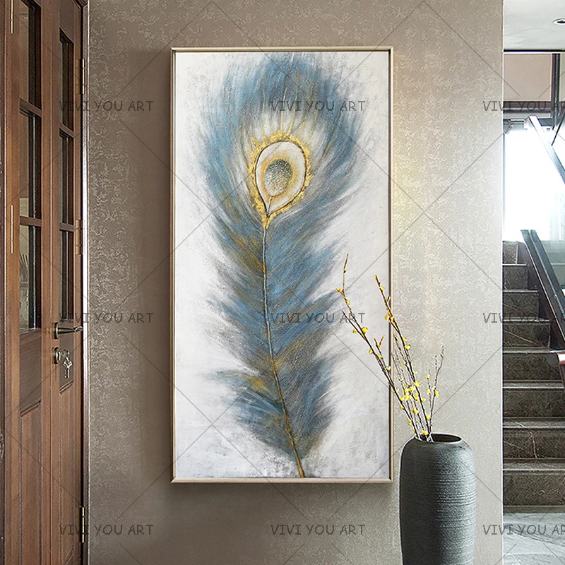 

Soft feather modern abstract canvas painting on home wall art wall home decoration picture Handmade oil painting