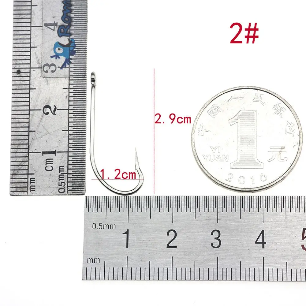 size 2 Rompin 50 шт./лот О 'Шонесси 9255 рыболовные крючки из нержавеющей стали с длинным хвостовиком для соленой воды с колючими морскими рыбками джиг Крючки Размер 6#-7/0 - Цвет: size 2