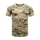 Армейская Военная тактическая рубашка с коротким рукавом камуфляжная Мужская быстросохнущая Боевая футболка уличная одежда для кемпинга и охоты походные рубашки