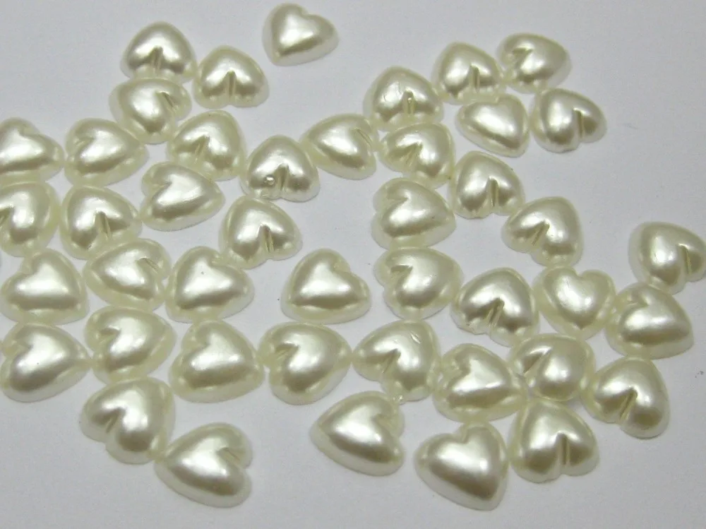 

2000 Ivory Heart Half Pearl Bead 4mm Flat Back Scrapbook Craft