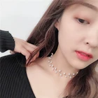 Корейское модное ожерелье из белого искусственного жемчуга с пластиковыми бусинами для женщин, Новое Очаровательное колье-чокер для девушек, ювелирные изделия для отдыха