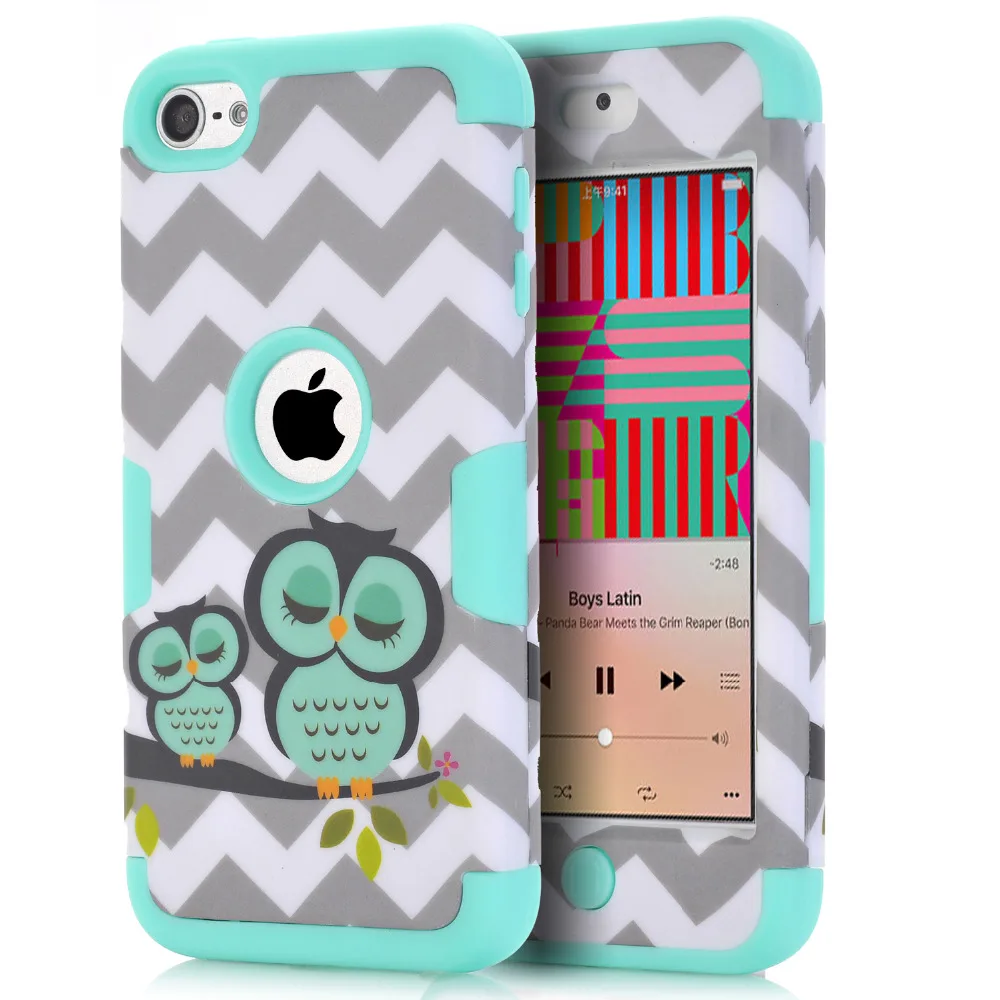 For iPod Touch 6 Owls Case Covers Anti-Knock Hybrid Hard&ampSilicone Phone Cases Fundas w/Screen Protector Film+Stylus Pen Gifts |