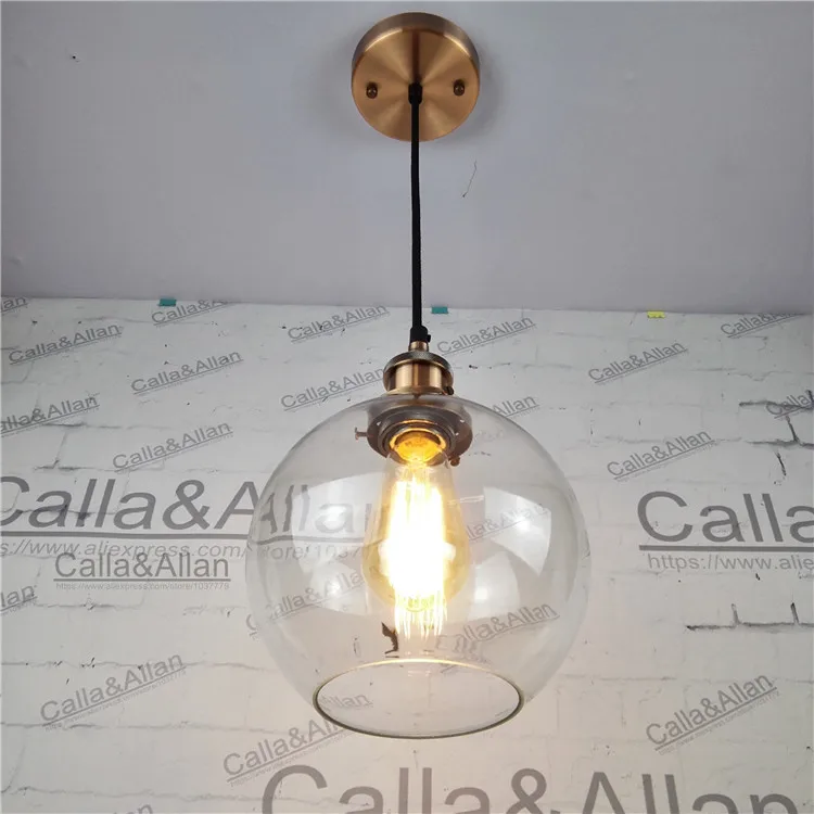 Подвесной светильник в стиле ретро для лампочек Эдисона 220 В E27|lamp loft|clear glass shadeglass