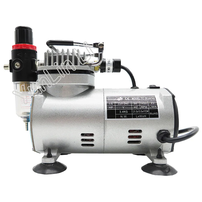 220 В 23 25 л/мин 1/5Hp маленький электрический поршневой вакуумный насос Аэрограф