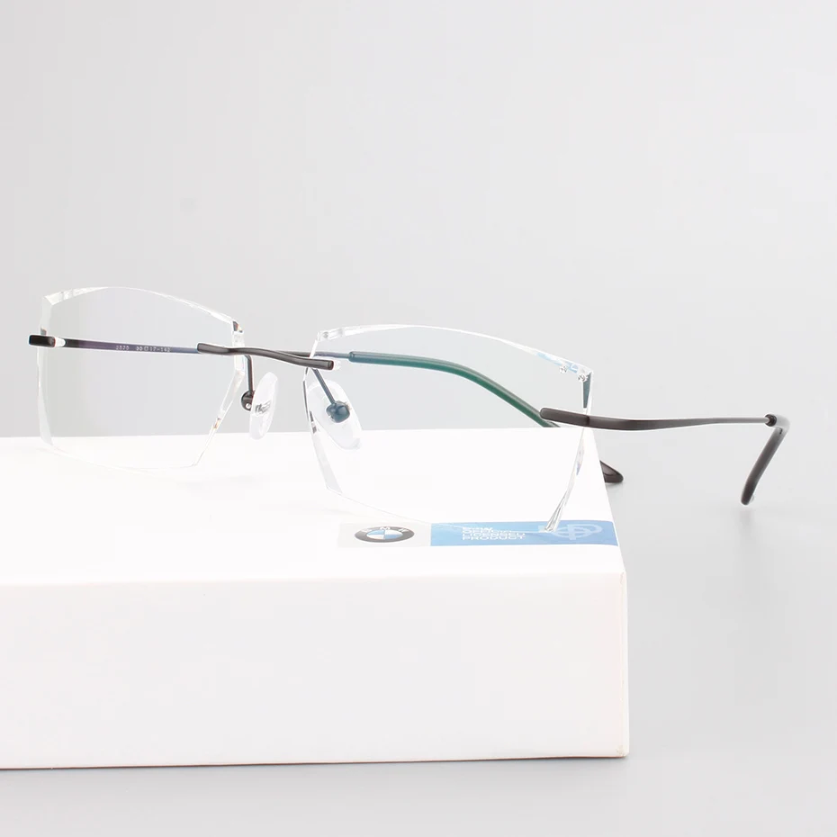 Очки мужские без оправы из чистого титана для близорукости|rimless eyewear frames|eyewear