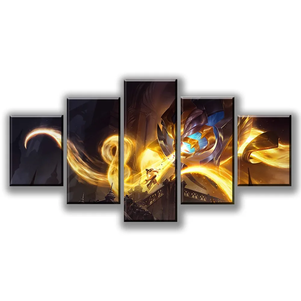 

LOL Vel'Koz 5 Panel Game Canvas Printed Painting For Living Room Wall Art Decor HD Picture Artworks Poster