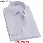 Рубашка мужская, в полоску, с длинным рукавом, Осень-зима размера плюс