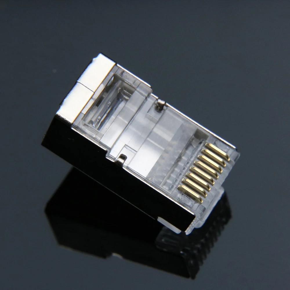 Xintylink EZ rj45 разъем ethernet кабельный разъем cat6 cat5e cat 6 rj 45 сетевой stp 8P8C позолоченный экранированный модульный 50 шт. 100