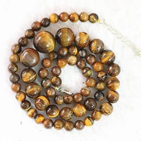 hot yellow tiger stone 6 14mm new round loose beads handmade necklace 18b630
