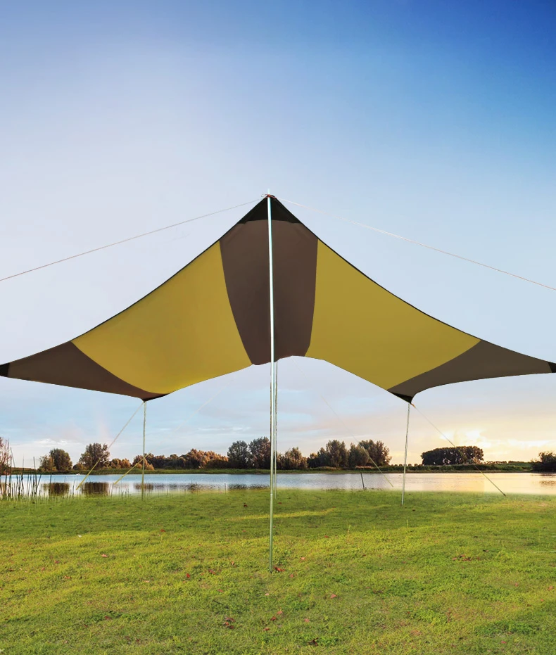 Hewolf 500x500x250 см шестигранные пляжные палатки от солнца с полюсами водонепроницаемые анти-УФ солнечные укрытия Открытый Рыбалка Пляж пикника солнце беседка