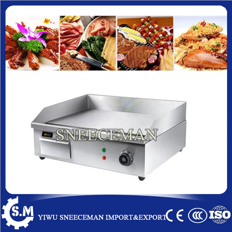 new model safe and efficient stainless steel professional electric flat top grill machine free global shipping