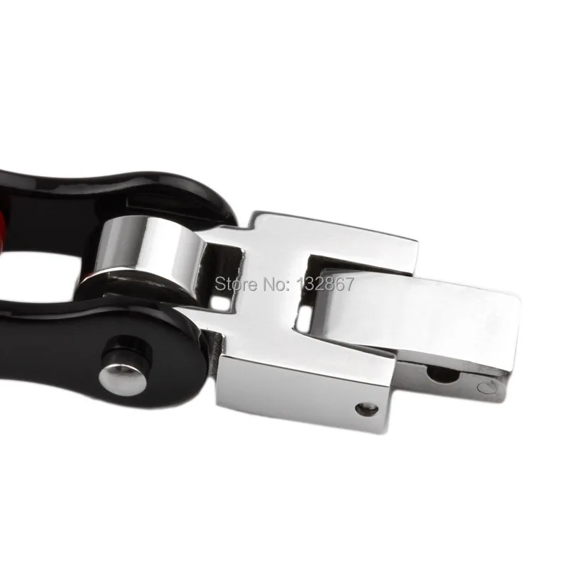 Мужской потрясающий черный хромированный Байкерский браслет-цепочка из