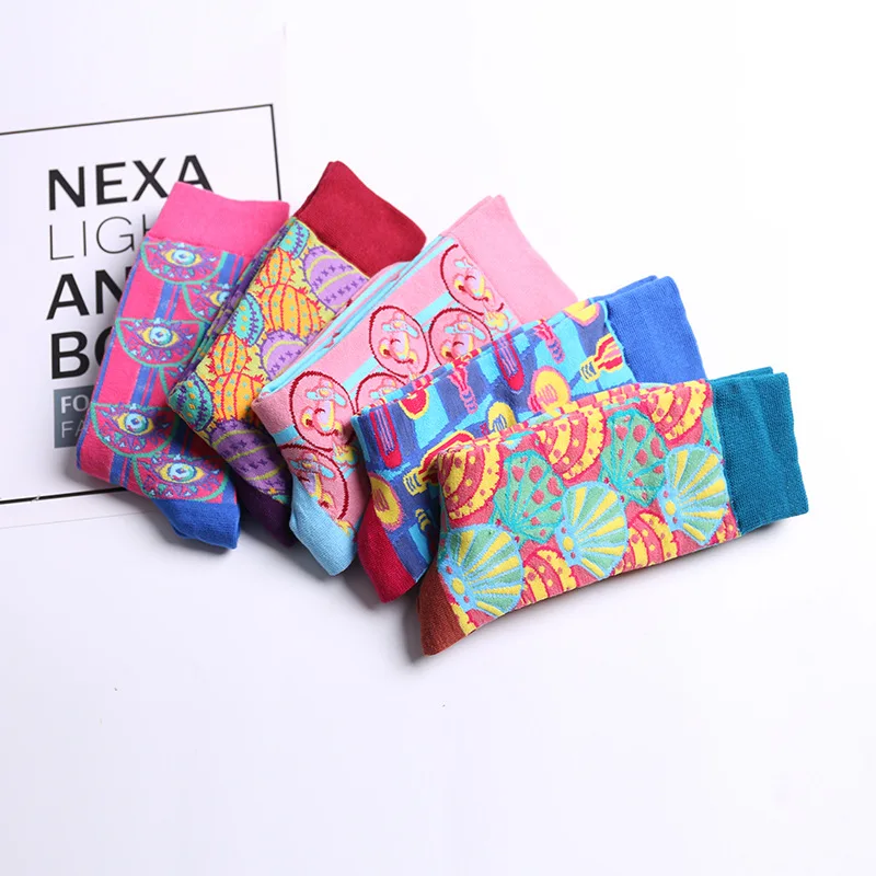 Новая Европа Соединенные Штаты прилив бренд Для женщин Happy Socks Цвет смешно пару