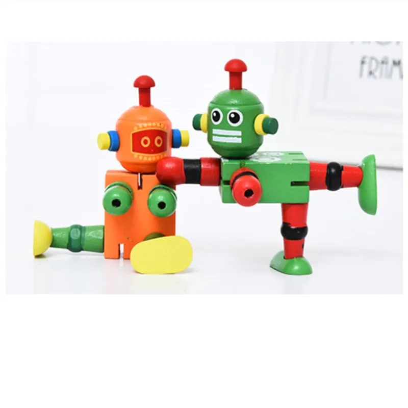 Small wooden Children Wooden early childhood toys creative personality building blocks deformable elastic robots | Игрушки и хобби