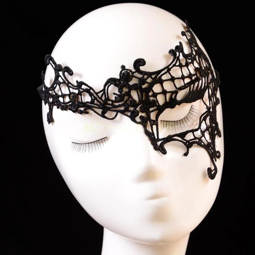 NEW Women Lace Face Eye Black Half Mask Masquerade Spider Web Hollow Masque Cutout Fancy Venetian Carnival Halloween Party TOP# | Дом и сад