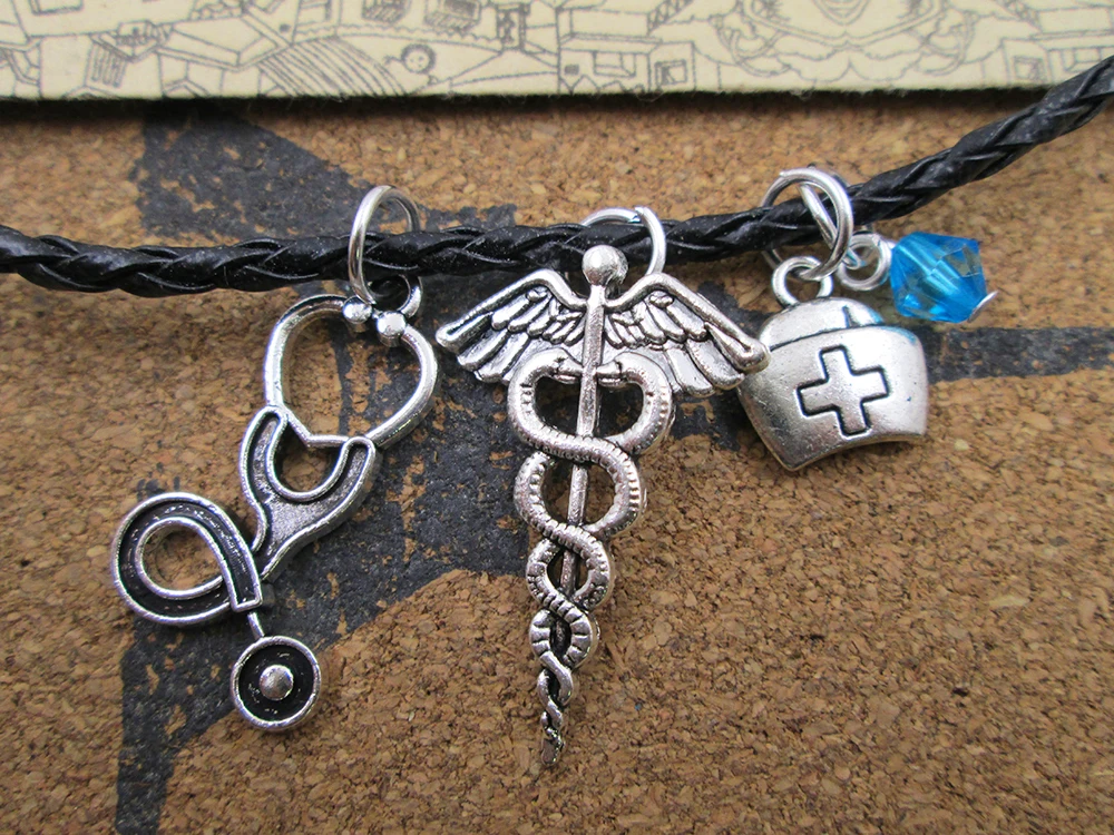 12 шт./лот медсестринское ожерелье персонал медицинского символа Caduceus с крыльями