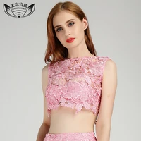 2018 summer fashion women tank tops hollow out design pink sexy ladies clothes female lace tops for party club