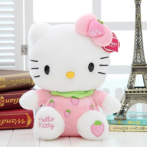 Плюшевые игрушки с рисунком клубники котенка Hello Kitty детские подарки для девушки