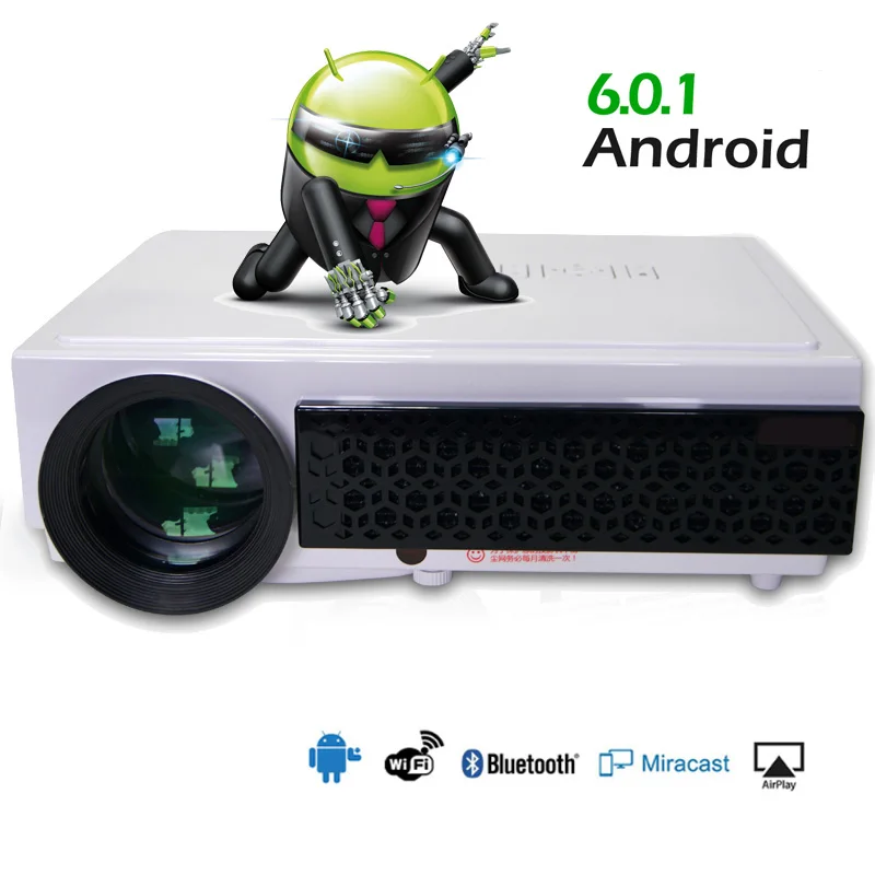 2018 светодиодный проектор 96 + Wifi Android WiFi Smart 3000LMS 1080P видео домашний кинотеатр 3D Full HD