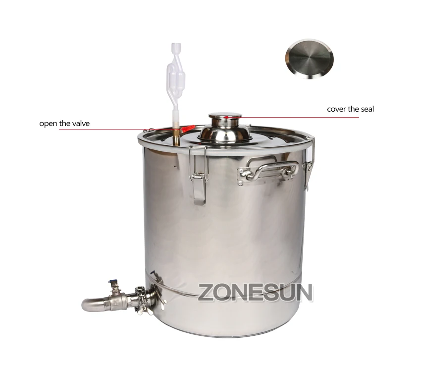 ZONESUN 70L винный дистиллятор барная посуда ПИВОВАРЕНИЕ оборудование из нержавеющей стали котёл для производства вина галл трансформатор спирт Набор для пивоварения устройство