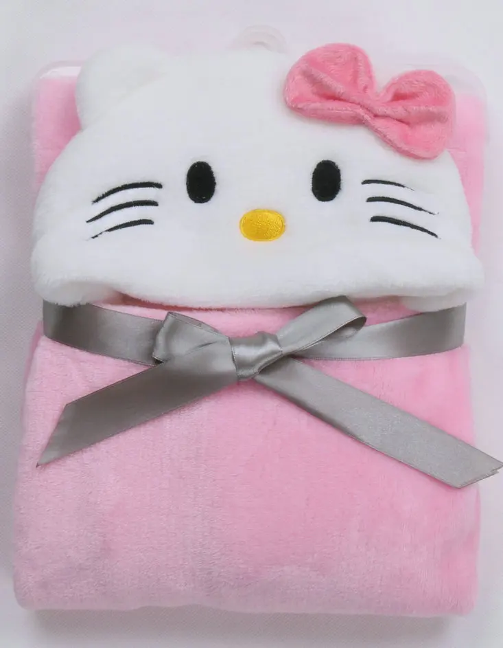 Просто милое хлопковое детское банное полотенце с капюшоном и изображением