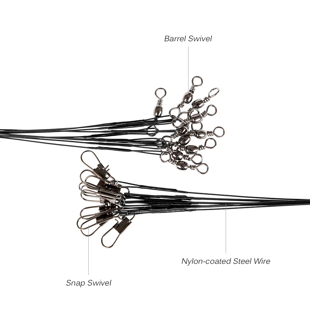 Lixada 10 шт. нейлоновое покрытие из нержавеющей стали лидер рыболовный Спиннер