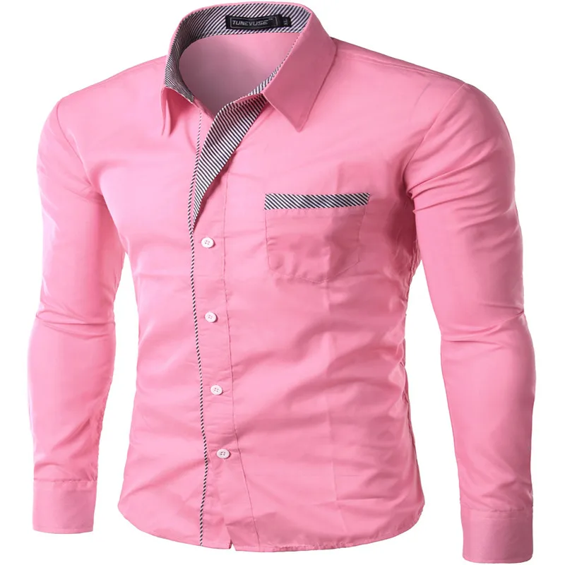 2018New моды Марка Camisa Masculina рубашка с длинными рукавами Для мужчин корейские узкие