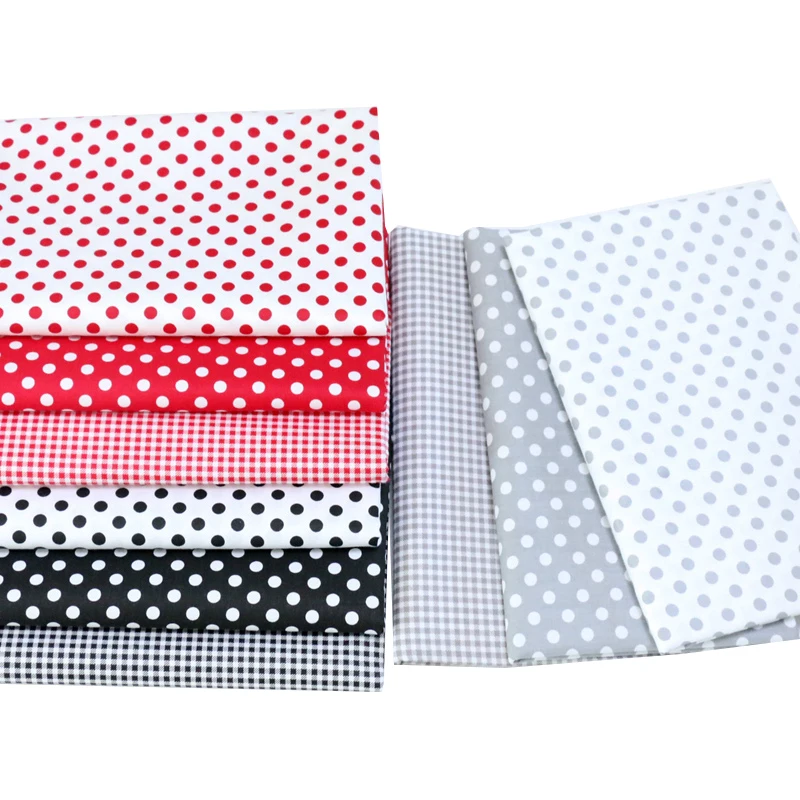 18 шт смешанные цвета хлопок толстый из полиэстера в горошек печатная ткань шитье
