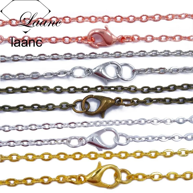 120 шт./лот Rhodium/Gold/Bronze/Silver/Gunmetal 3x4 мм плоский кабель звенья цепочки ожерелье веревка