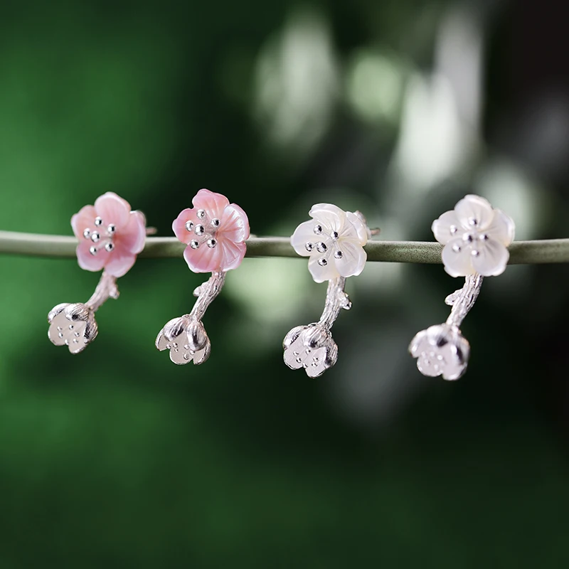 Lotus Fun Moment Real 925 Sterling Silver Natural Creative Handmade Fashion Jewelry Unique Begonia Flowers Drop Earrings Brincos|925 sterling|drop
