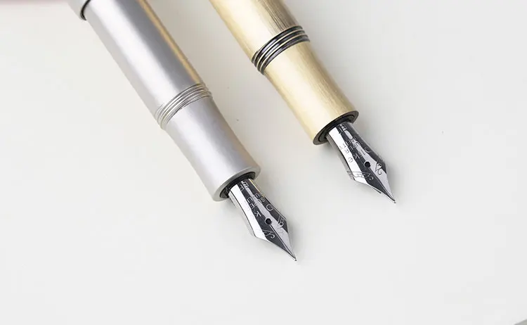 Delike Bullet Design Copper Fountain Pen Short Pen 0.38mm 0.58mm 0.6mm Creative Pocekt Pens with Gift Box for Collection