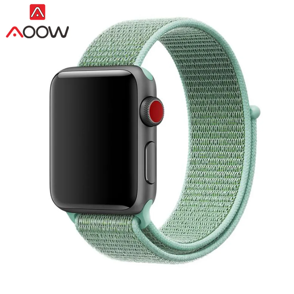 Цветной нейлоновый ремешок для часов Apple Watch 38 мм 42 мм 40 мм 44 мм тканый холщовый ремешок на липучке браслет для часов iwatch 1 2 3 4 - Цвет ремешка: Colour 1