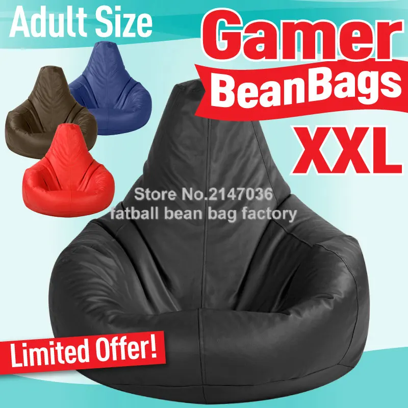 Gamer bean bag XXL, adults size BIG beanbag sofa chair, portable bean bag furniture cushion , Waterproof beach chair