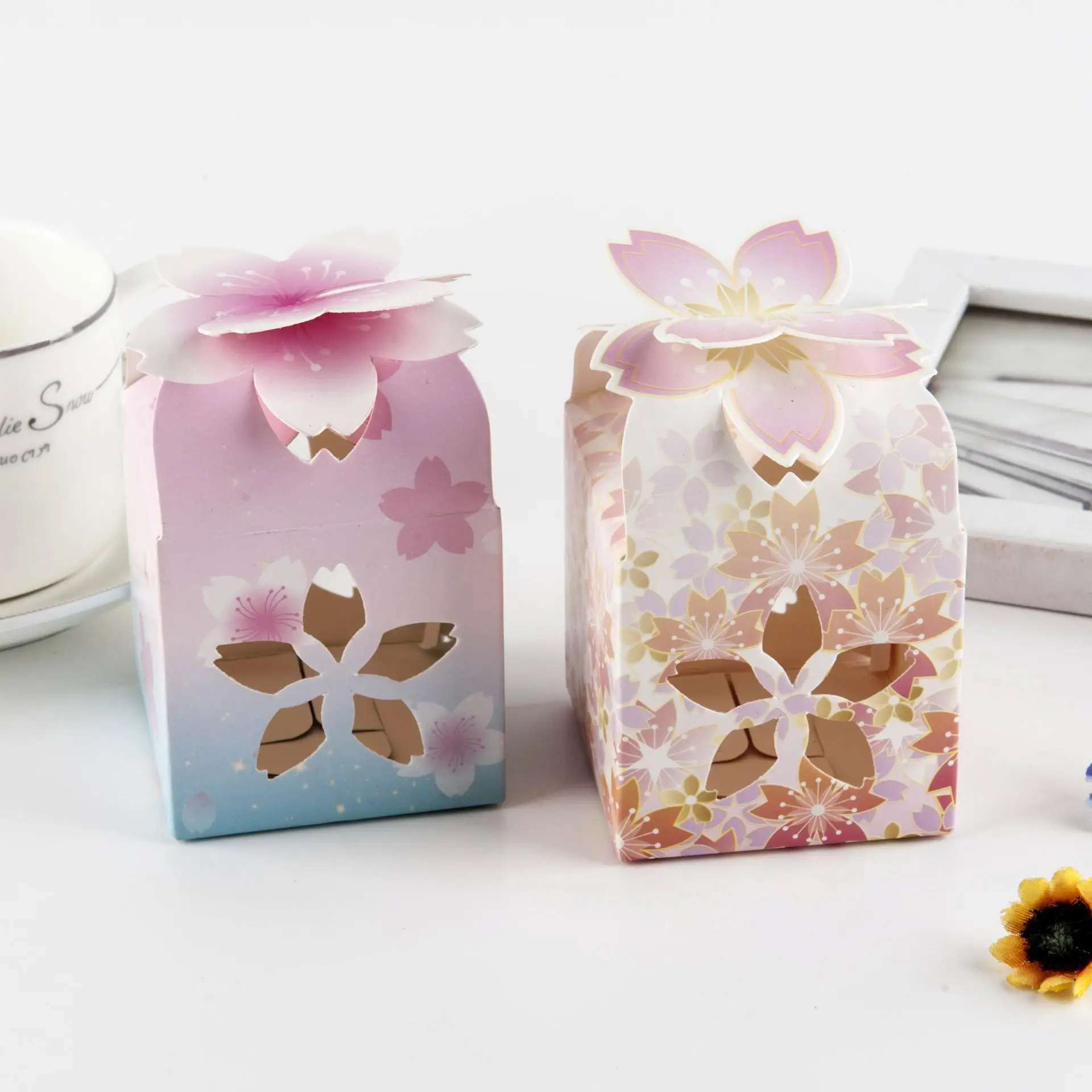 50 шт. Цветочная лазерная резка китайские свадебные коробки Выпускной Bomboniere