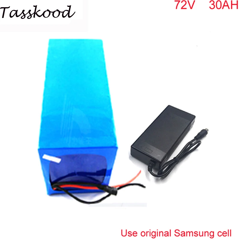 Samsung Аккумулятор для е-байка 72v 30ah литиевая батарея для Большой мощный 72v 3000w Байк, способный преодолевать Броды с зарядным устройством и bms