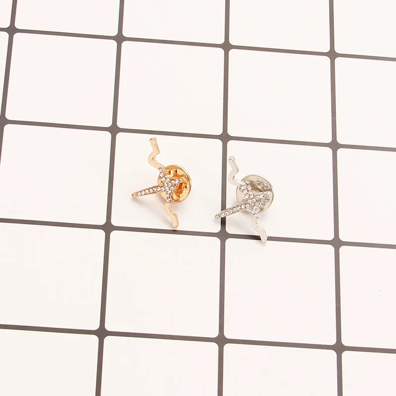 Золотой Серебряный ЭКГ электрокардиограмма булавки броши креативный значок