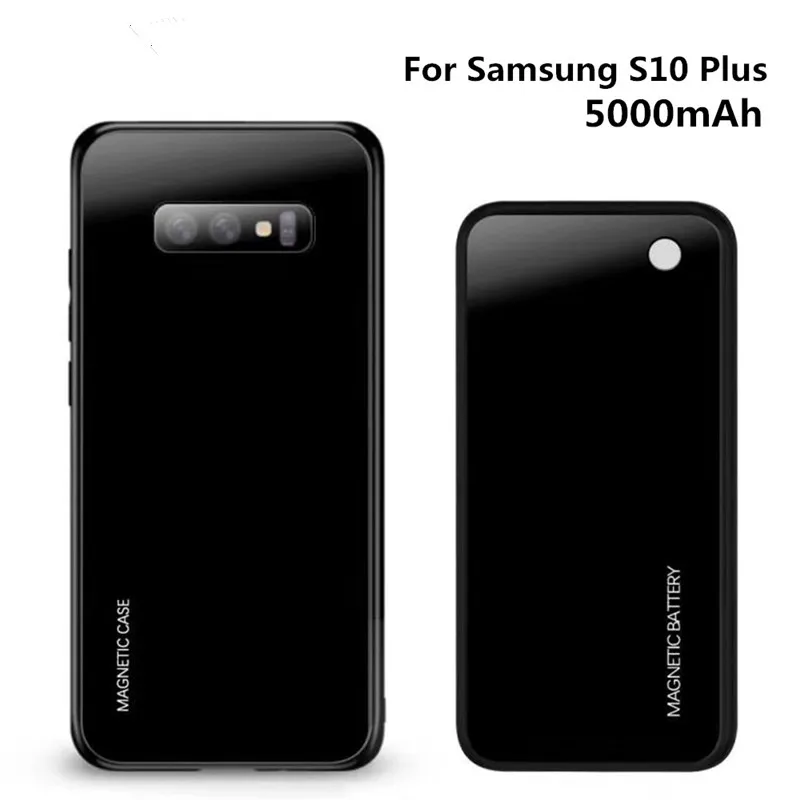KQJYS 5000 мАч запасной внешний аккумулятор чехол с зажимом для samsung Galaxy S10 Plus S10+ беспроводной магнитный чехол для зарядного устройства