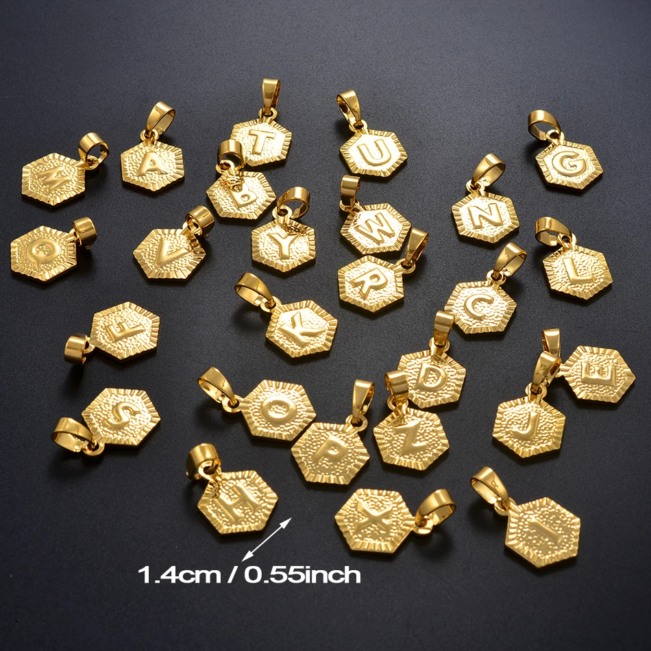 

Anniyo A-Z Letters Necklaces Women Men English Initial Alphabet Charm Pendant Rope Chain Jewelry African Wedding Gift #114006B