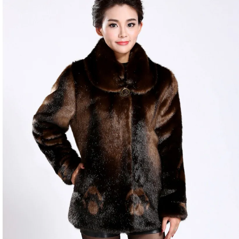 Женская Шуба теплая шуба из искусственного меха большого размера k634 для зимы