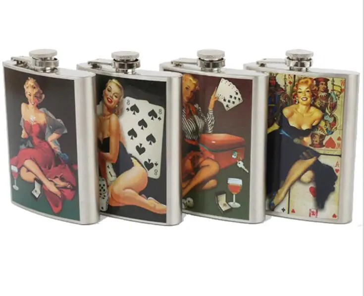 

8OZ hip flask gift package set stainless steel lady Alcohol Whiskey Liquor Whiskey bottle Wine Pot girl Drinkware Flagon jug