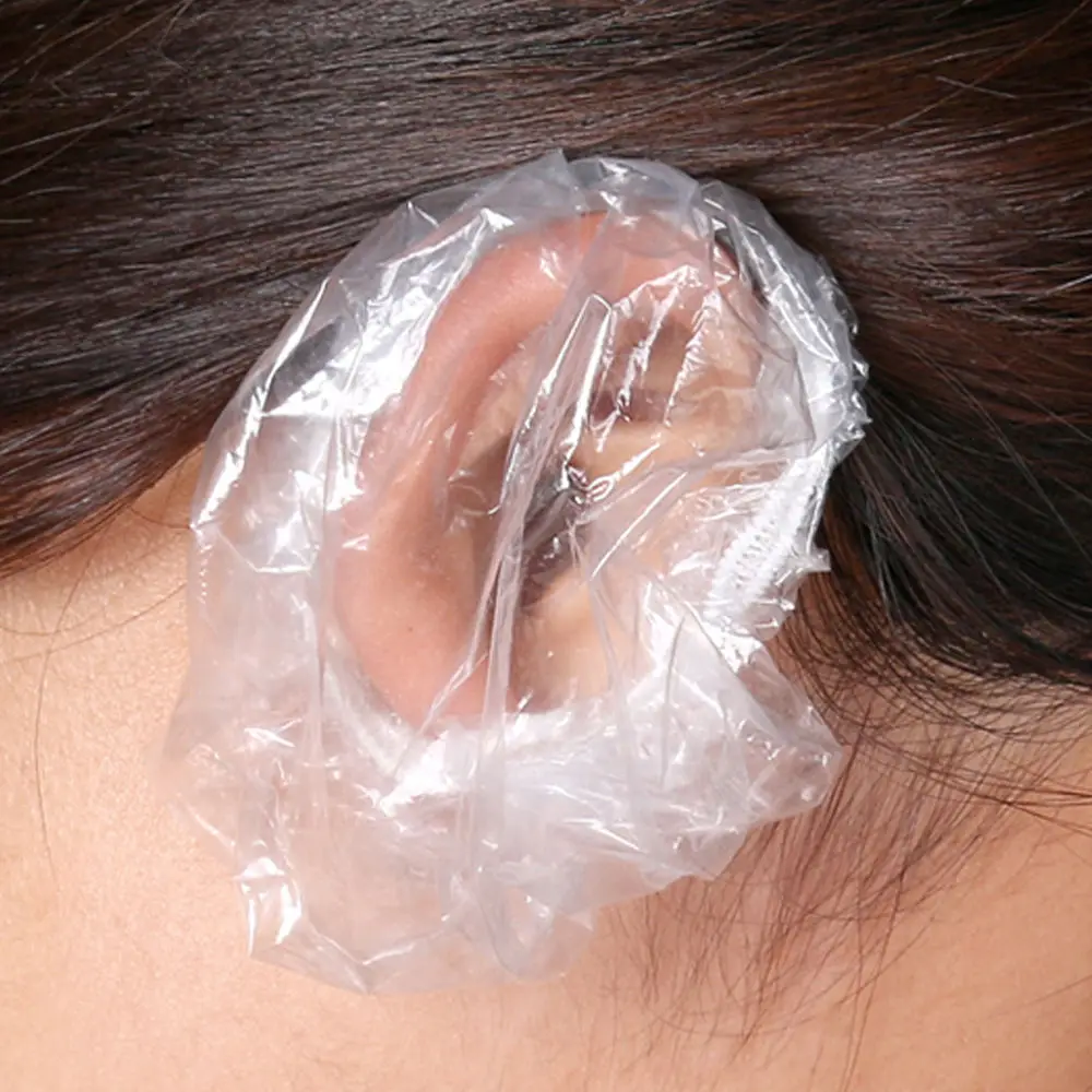 

100pcs Waterproof Disposable Ear Cover Bath Shower Salon Ear Protector Cover Caps One-off Earmuffs Hair Dyeing Tool