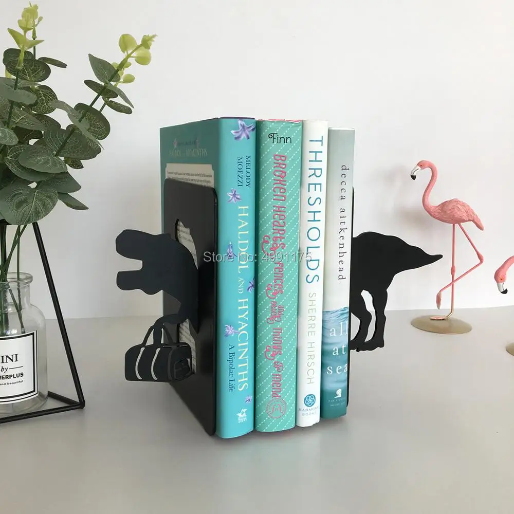 Подставки для книг с динозаврами, классные подставки для книг T-Rex, школьные металлические концы для книг, железные настольные подставки для книг, офисные канцелярские принадлежности