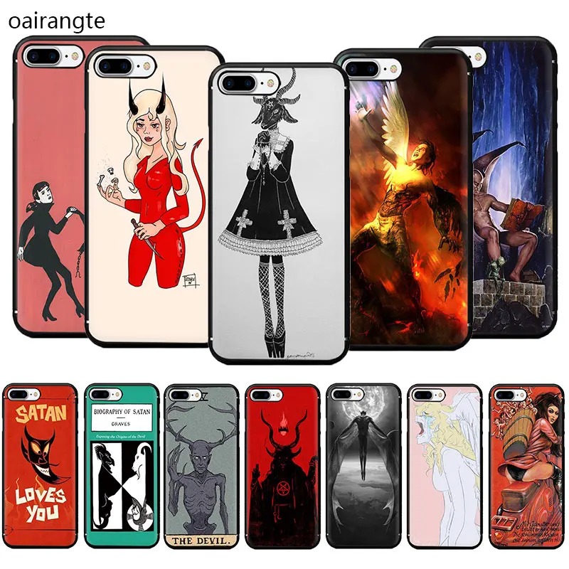 Чехол Devil сатана из мягкого ТПУ для телефона iPhone 12 Mini SE 2020 11 Pro 5 5s 6 6s 7 8 Plus X XR XS