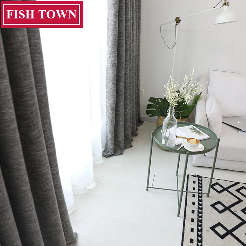 

FISH TOWN 70%-80% Blackout Tow Heavy Curtain For Livingroom Darpe New Kind of Curtains for Bedroom Rideaux Window Customized