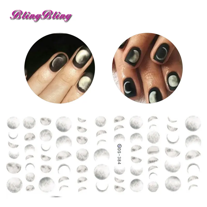Blingbling 2 шт. Moon наклейки для ногтей лунный свет водные луна дизайн DIY Типсы маникюра