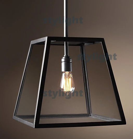 Винтажная Подвесная лампа накаливания стеклянный бокс с лампочками Эдисона