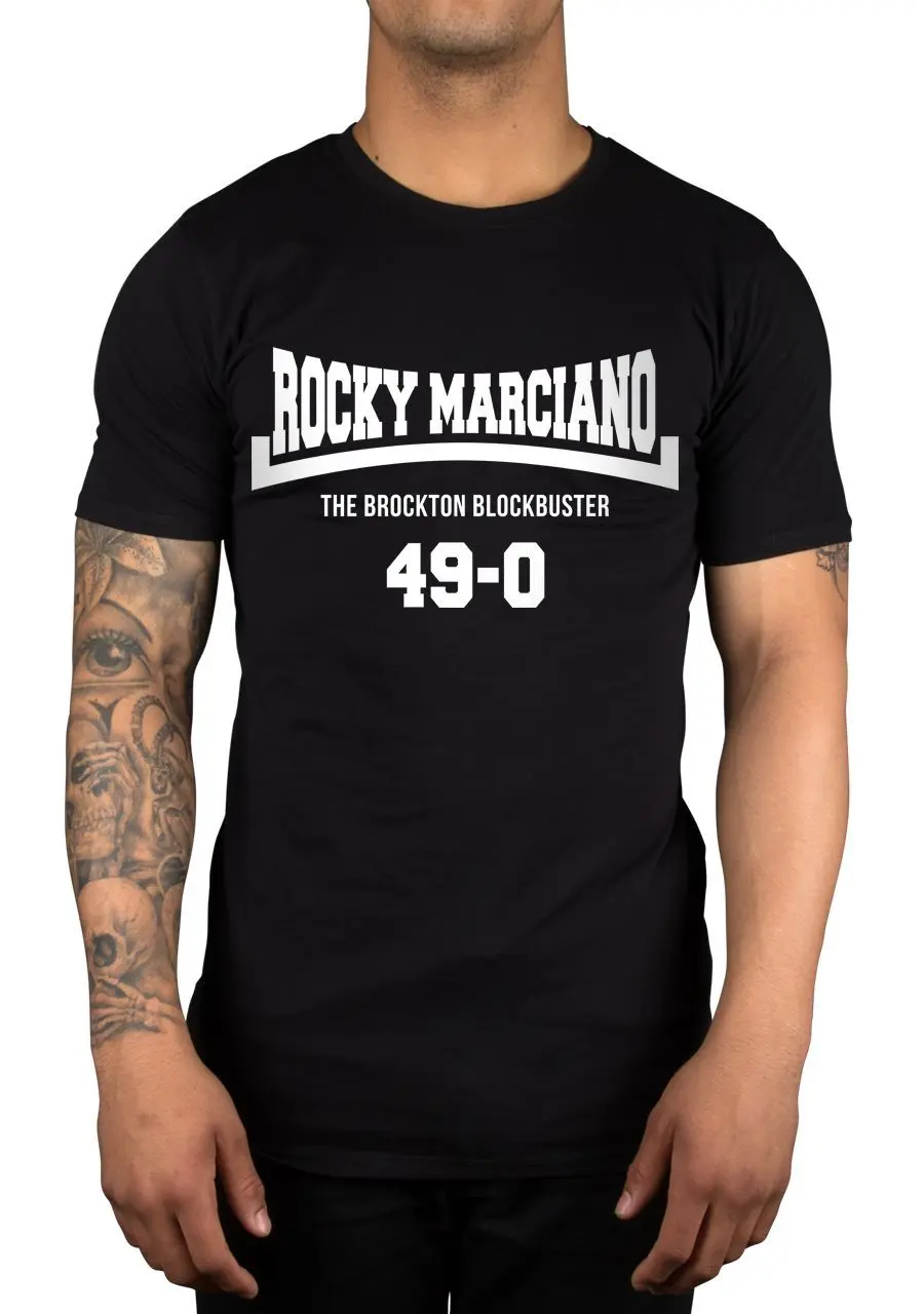 Rocky Marciano Бруклин блокбастер 49 0 логотип Футболка бокс Легенда Мужская|Мужские